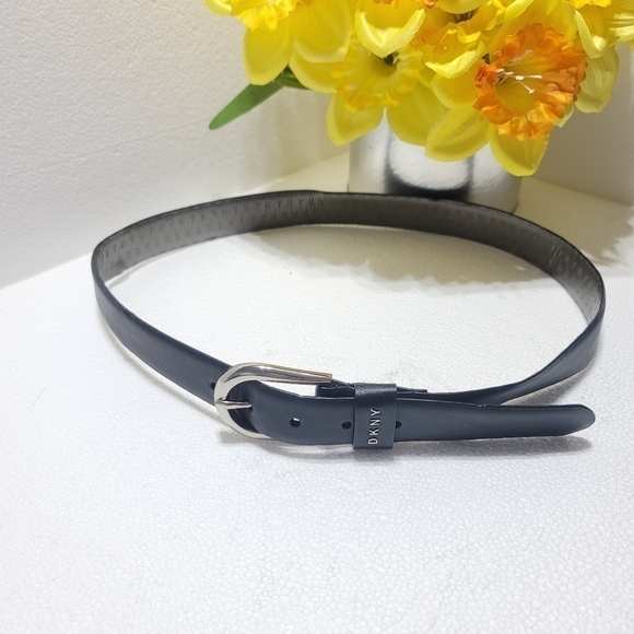 DKNY UNISEX BLACK BELT 40" 102CM - Picture 2 of 5